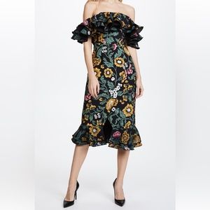 C/MEO COLLECTIVE Women Immerse Midi Dress in Black Floral